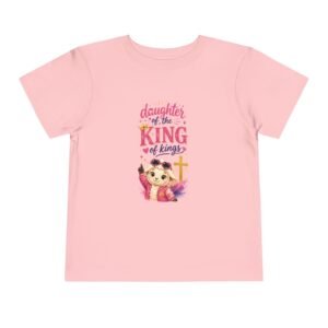 Daughter of the King kids Christian T-shirt with crown and cross design